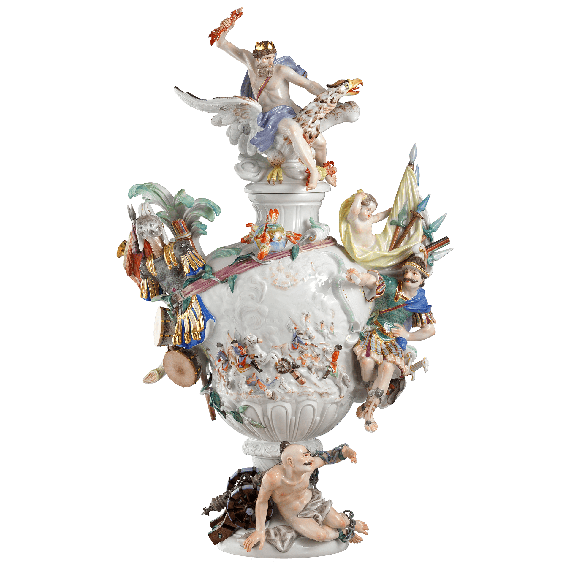 Vase, Elementevase Feuer und Krieg, H 67 cm | Meissen Vasen Kollektion 90a480 - 81m10 - Meissen Weimar