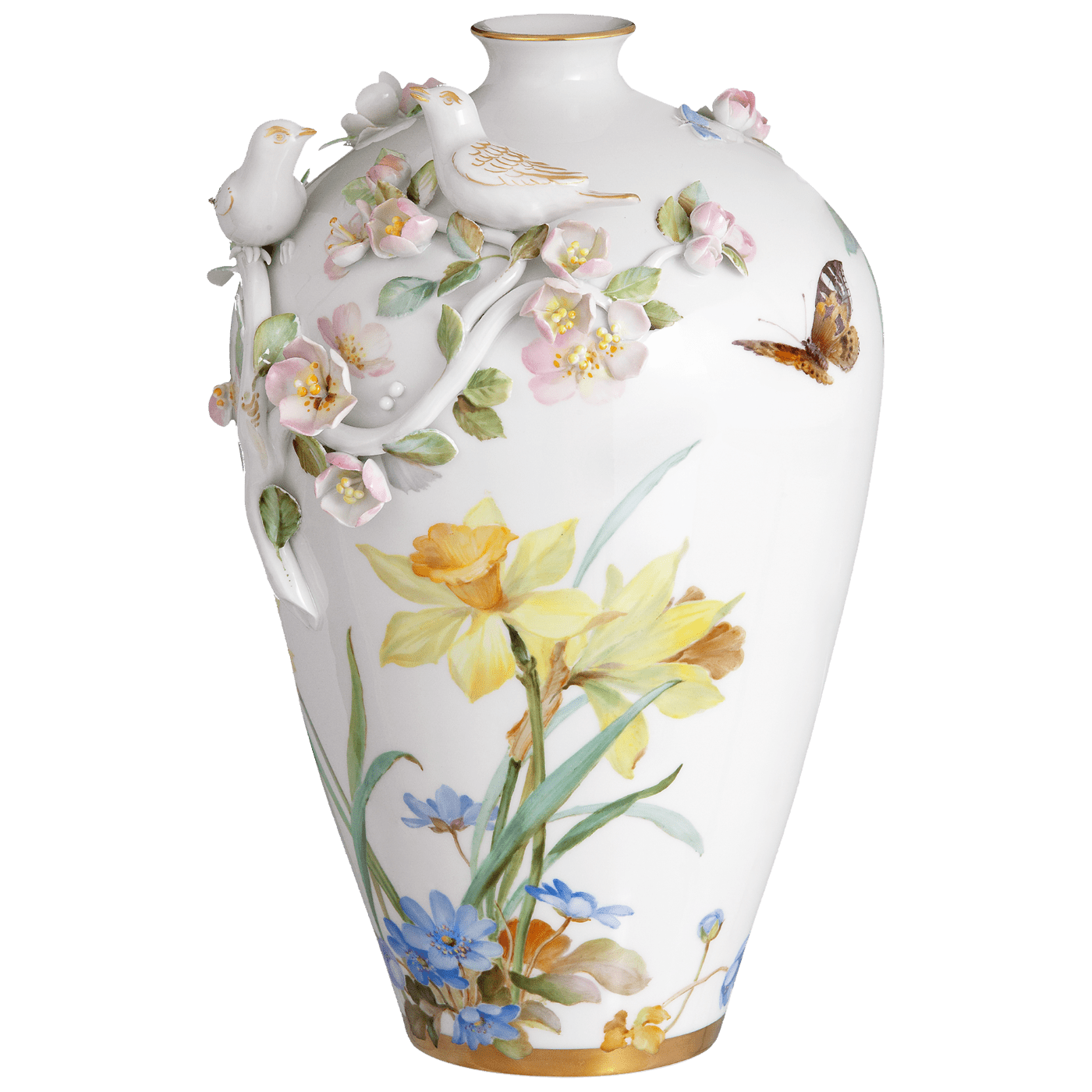 Vase Frühling, handbemalt, H 25 cm | Meissen Limitierte Meisterwerke 25a484 - 82310 - Meissen Weimar
