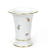 Vase, Gestreute Blümchen, bunt, Goldrand, H 10,5 cm | Accessoires Meissen Neuer Ausschnitt