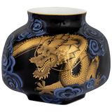 Vase Glücksdrache, Schwarz-Gold, H 17,5 cm | Meissen Limitierte Meisterwerke
