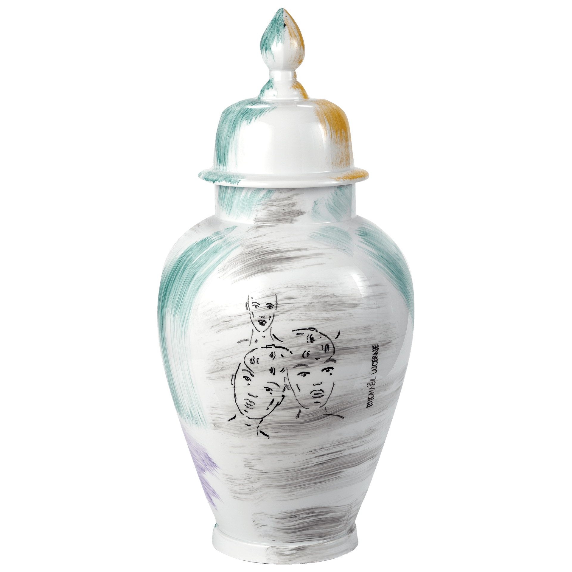 Vase, handbemalt, H 64 cm | Meissen Unikate 63c052 - u5418 - Meissen Weimar