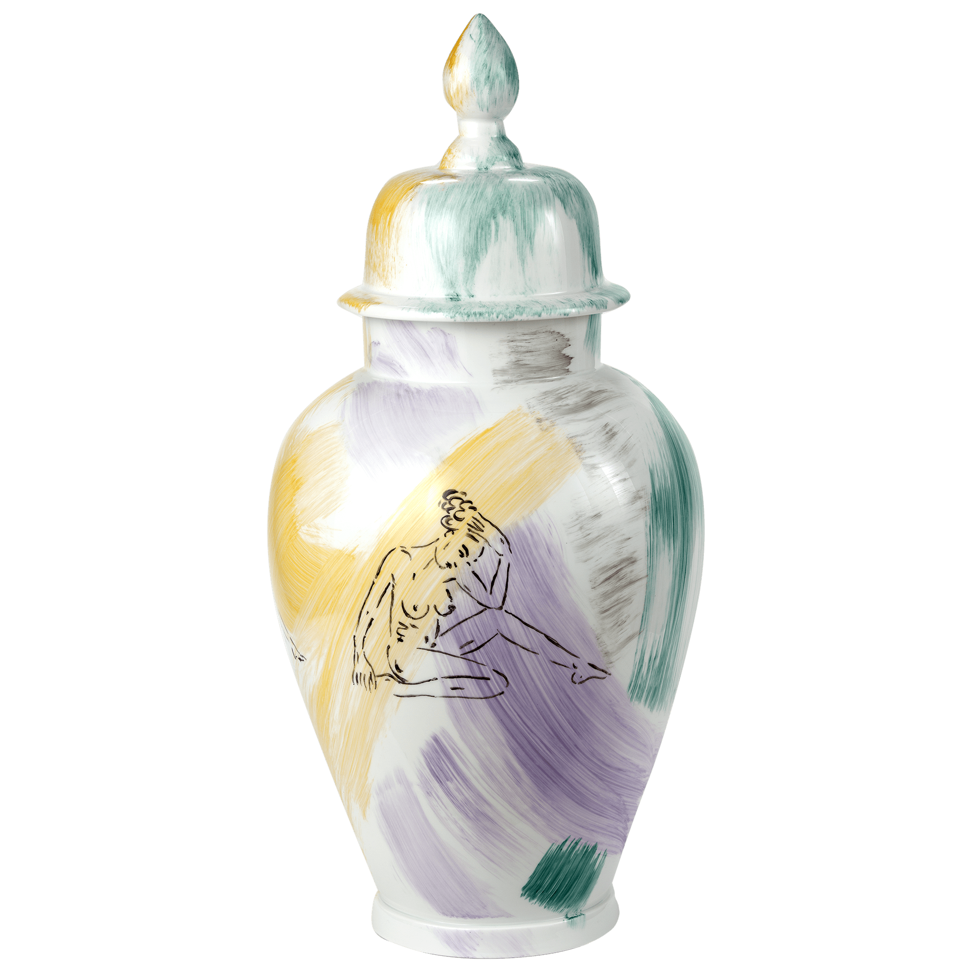 Vase, handbemalt, H 64 cm | Meissen Unikate 63c052 - u5418 - Meissen Weimar