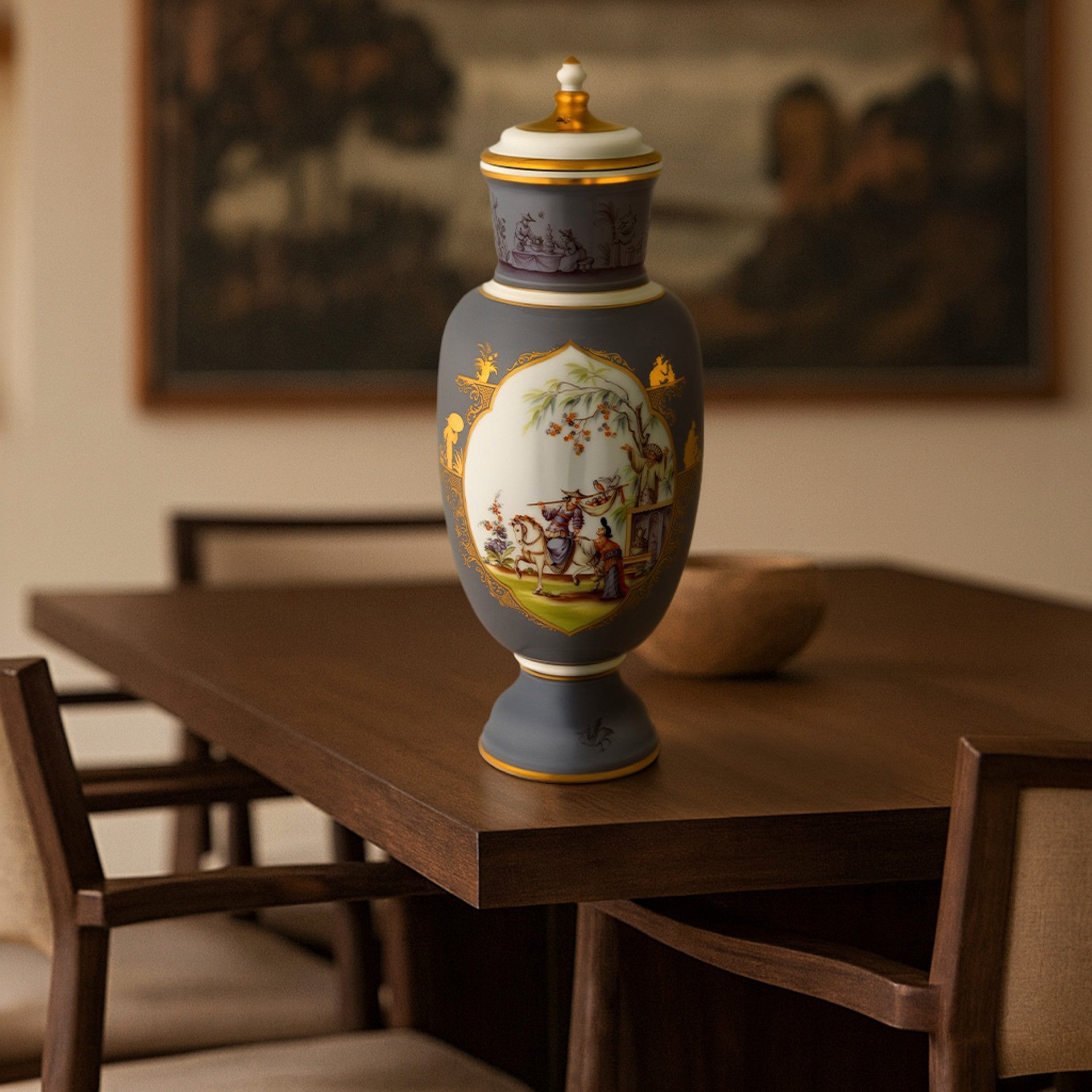 Vase "Höroldtsche Chinoiserien", Lim. 15, H 39 cm | Meissen Limitierte Meisterwerke 28A984-51118 - Meissen Weimar