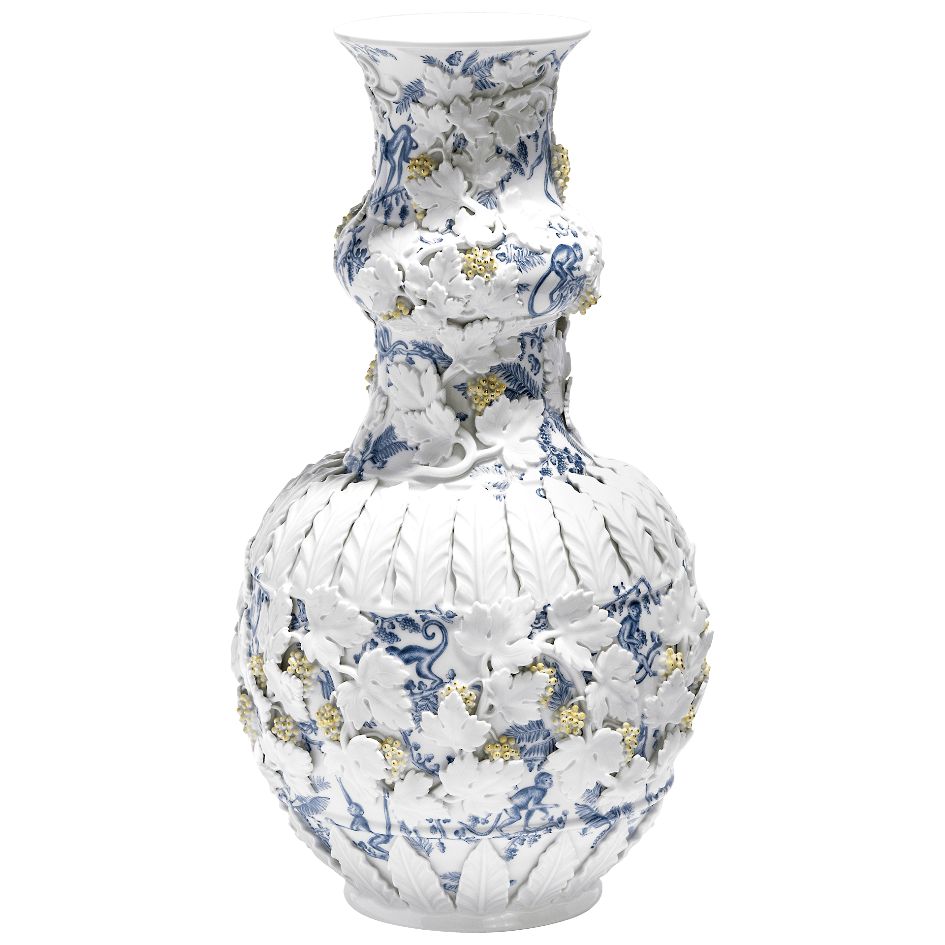 Vase Irmingersche Beläge mit Meerkatzenszenerie, H 42 cm | Meissen Limitierte Meisterwerke 26a284 - 81624 - Meissen Weimar