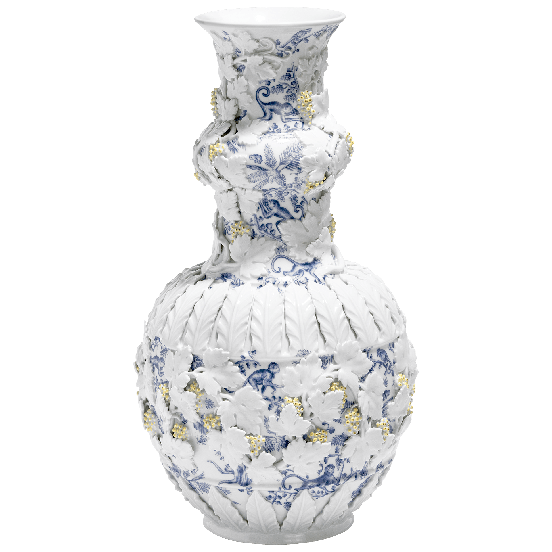 Vase Irmingersche Beläge mit Meerkatzenszenerie, H 42 cm | Meissen Limitierte Meisterwerke 26a284 - 81624 - Meissen Weimar