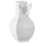 Vase, klein, eckig, H 13 cm, weiß | Meissen Butterfly Collection