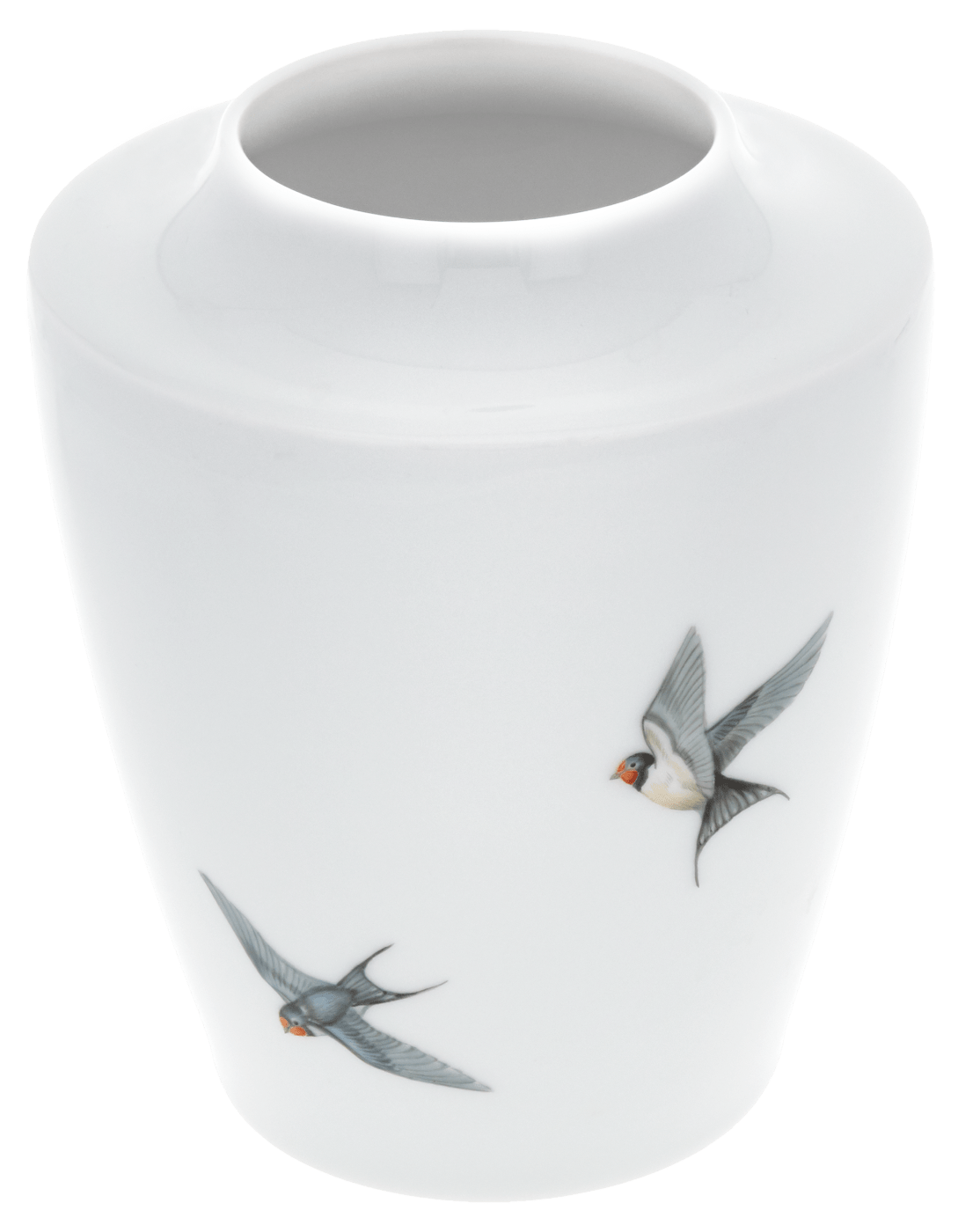 Vase, klein, Vogelmalerei, Schwalben im Flug, H 13,5 cm | Accessoires Meissen Cosmopolitan 26C022 - 50532 - Meissen Weimar