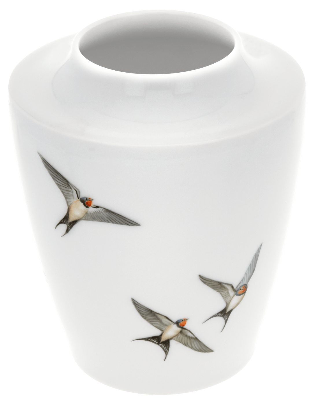 Vase, klein, Vogelmalerei, Schwalben im Flug, H 13,5 cm | Accessoires Meissen Cosmopolitan 26C022 - 50532 - Meissen Weimar