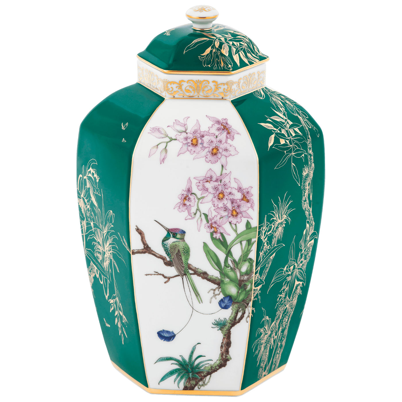 Vase Kolibri und Orchideen, H 28 cm | Meissen Limitierte Meisterwerke 603184 - 51117 - Meissen Weimar