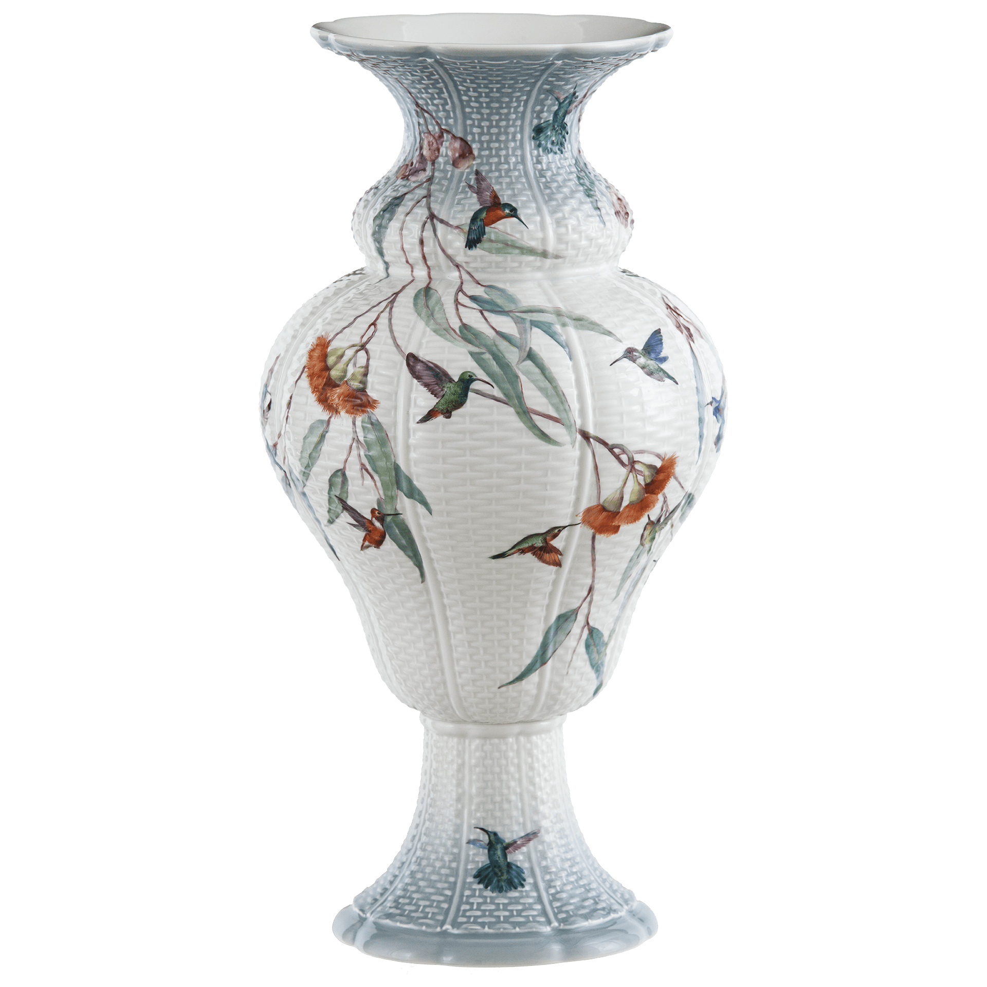 Vase, Korbvase "Kolibris", H 38 cm | Meissen Limitierte Meisterwerke 936484 - 50m58 - Meissen Weimar