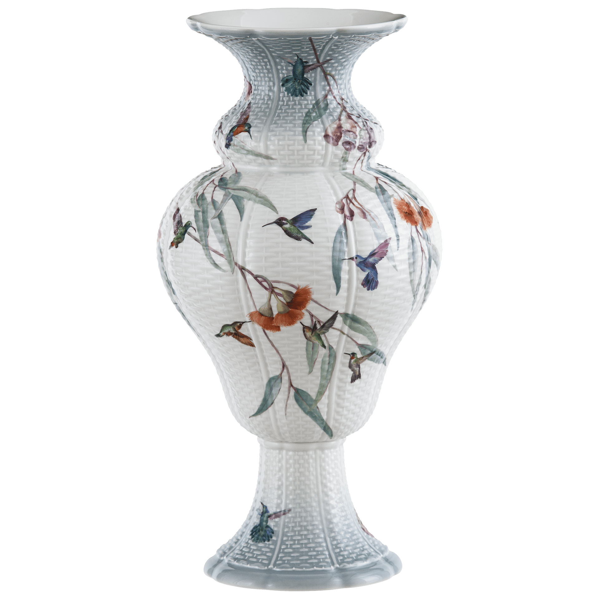 Vase, Korbvase "Kolibris", H 38 cm | Meissen Limitierte Meisterwerke 936484 - 50m58 - Meissen Weimar