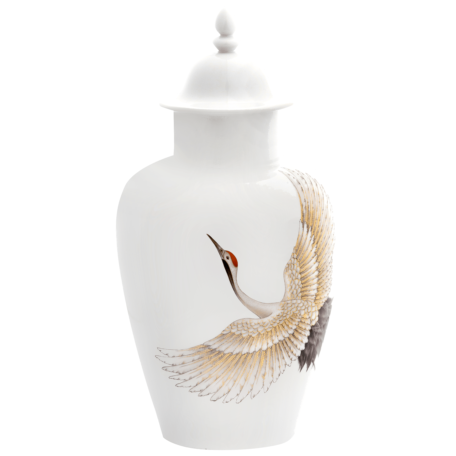 Vase Kranich Braun, H 33 cm, limitiert | Meissen Limited Edition 61a174 - 51085 - Meissen Weimar