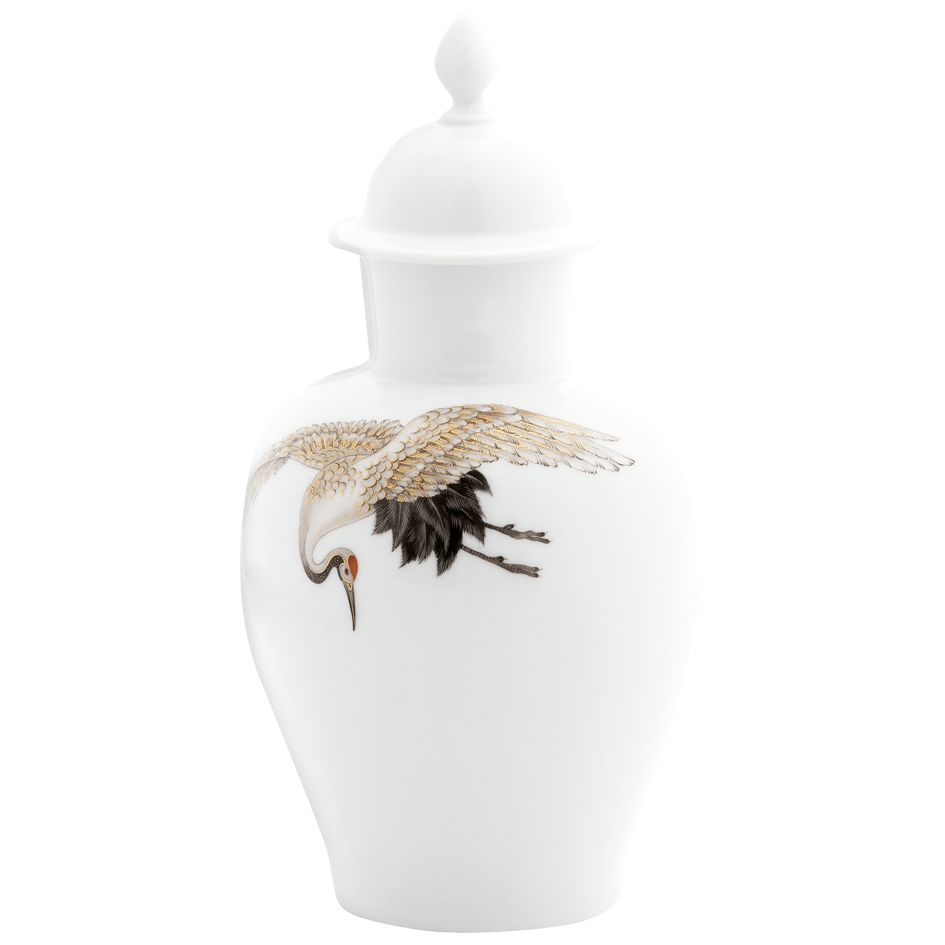 Vase, Kranich Dekor, H 23 cm | Meissen Limitierte Meisterwerke 61a174 - 51081 - Meissen Weimar