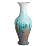 Vase Kristallglasur blau-gelb, H 80 cm, Unikat | Meissen Unikate
