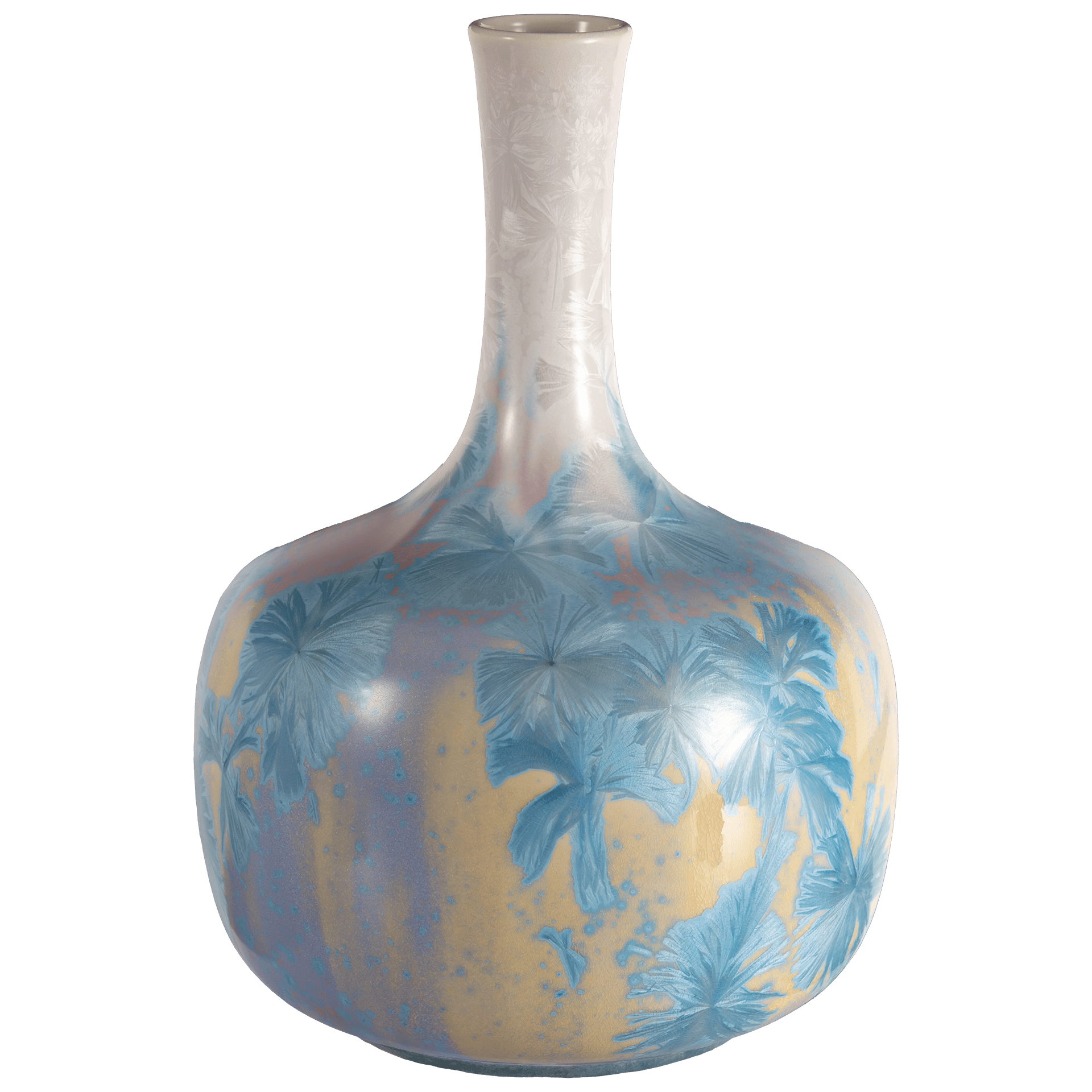 Vase Kristallglasur blau - lila, H 30 cm | Meissen Unikate 63c054 - u6282 - Meissen Weimar