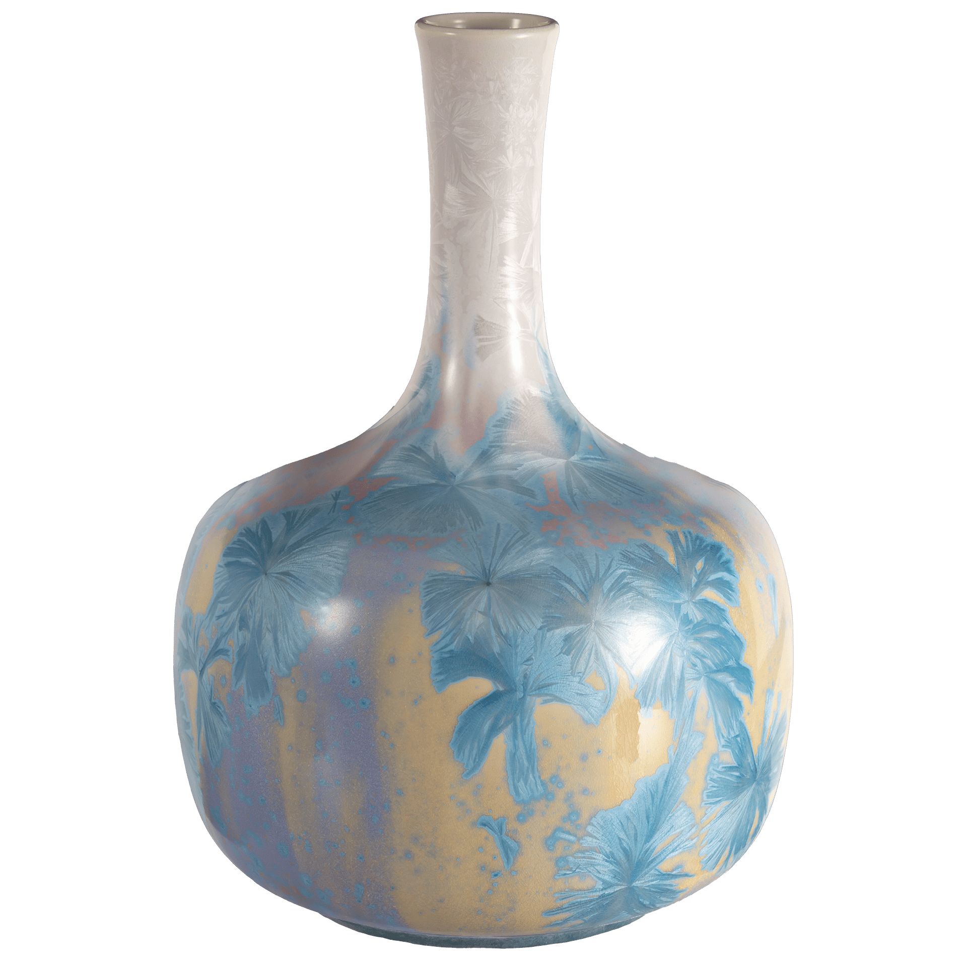 Vase Kristallglasur blau - lila, H 30 cm | Meissen Unikate 63c054 - u6282 - Meissen Weimar