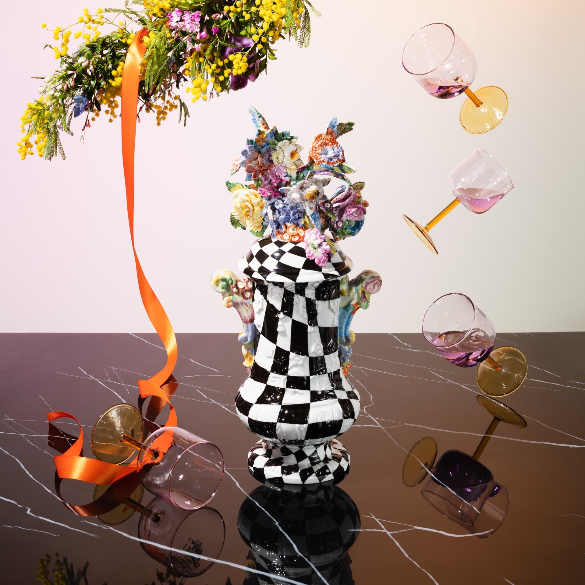 Vase limitiert handbemalt H 42 cm | Meissen Limitierte Meisterwerke 955084 - 82388 - Meissen Weimar