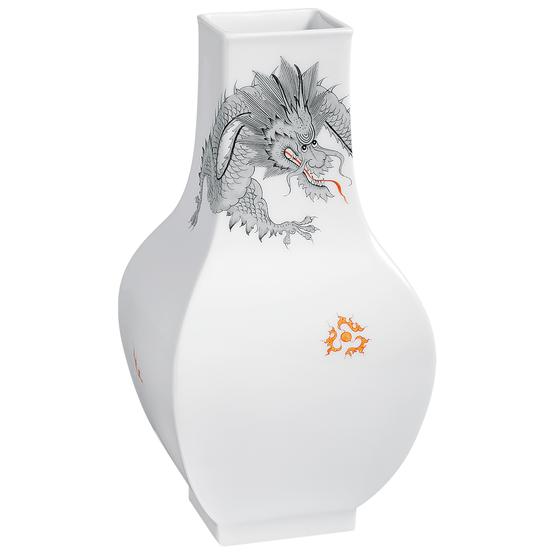 Vase, Ming - Drache, schwarz, H 25,5 cm | Meissen Vasen Kollektion 33A173 - 50262 - Meissen Weimar