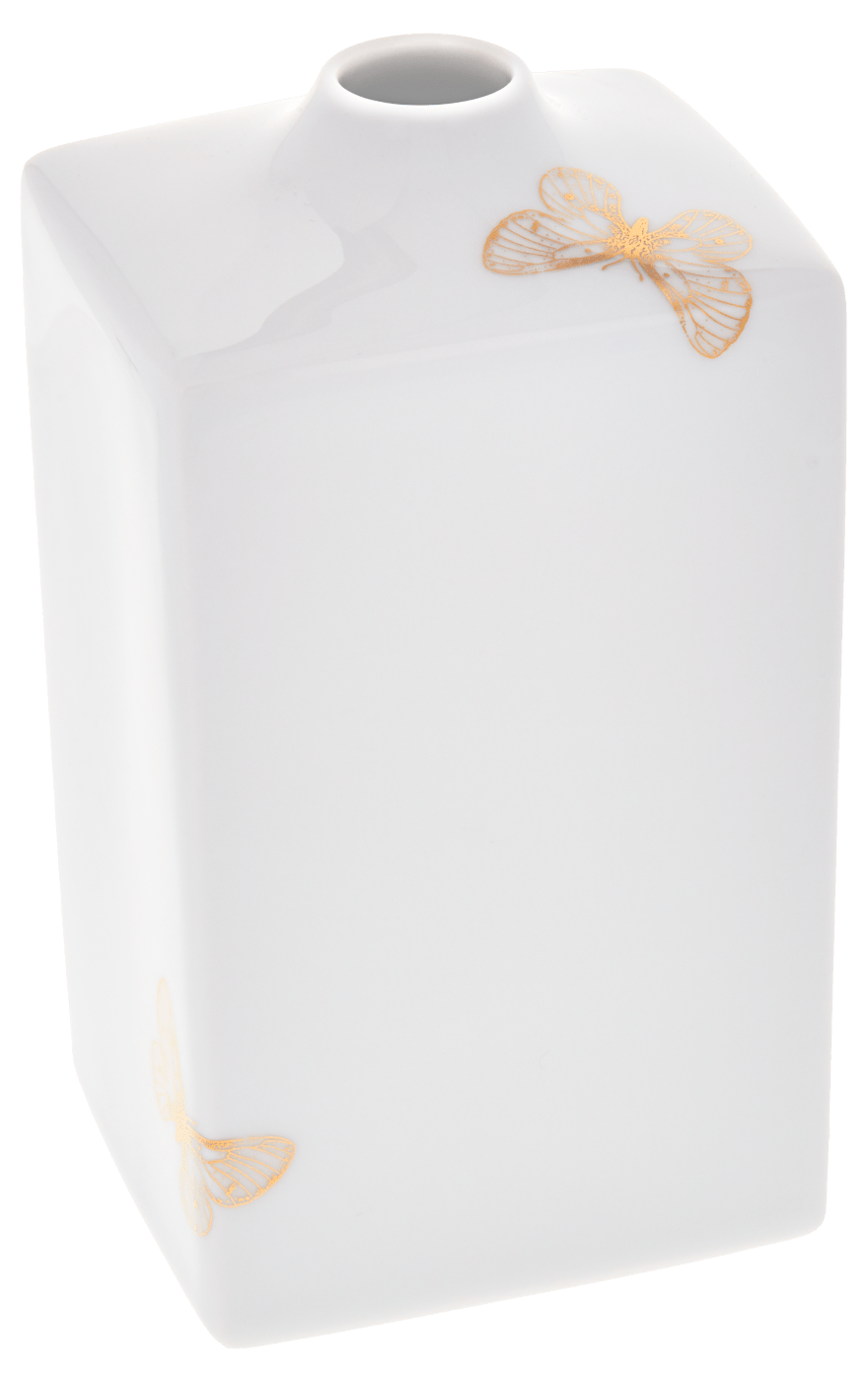 Vase mittlere Größe, Goldschmetterling, H 15,5 cm | Meissen Kollektion Flying Wonders 79A369 - 50193 - Meissen Weimar