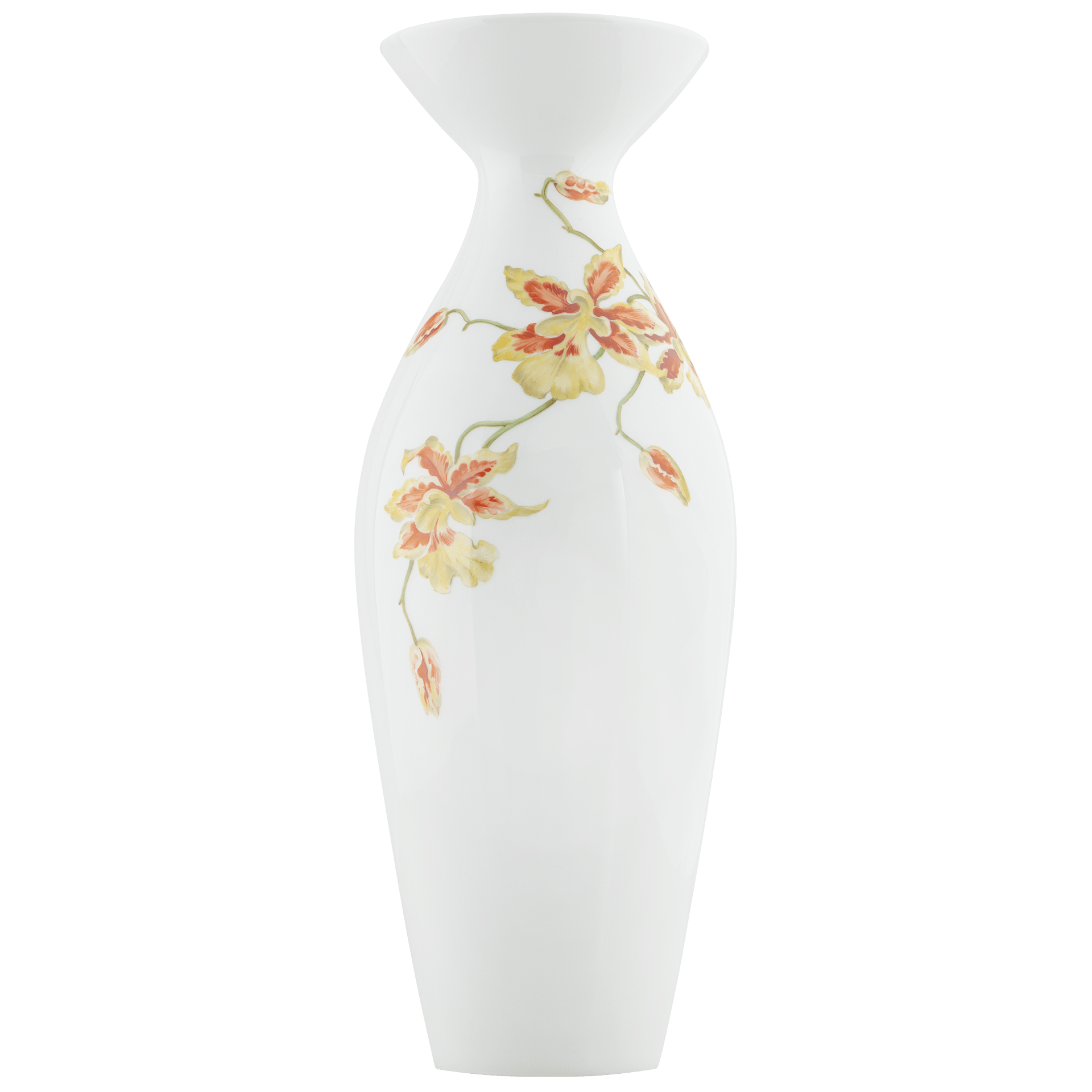 Vase Orchideenzweig gelb, H 28,5 cm, limitiert | Meissen Vasen Kollektion 238074-50301 - Meissen Weimar
