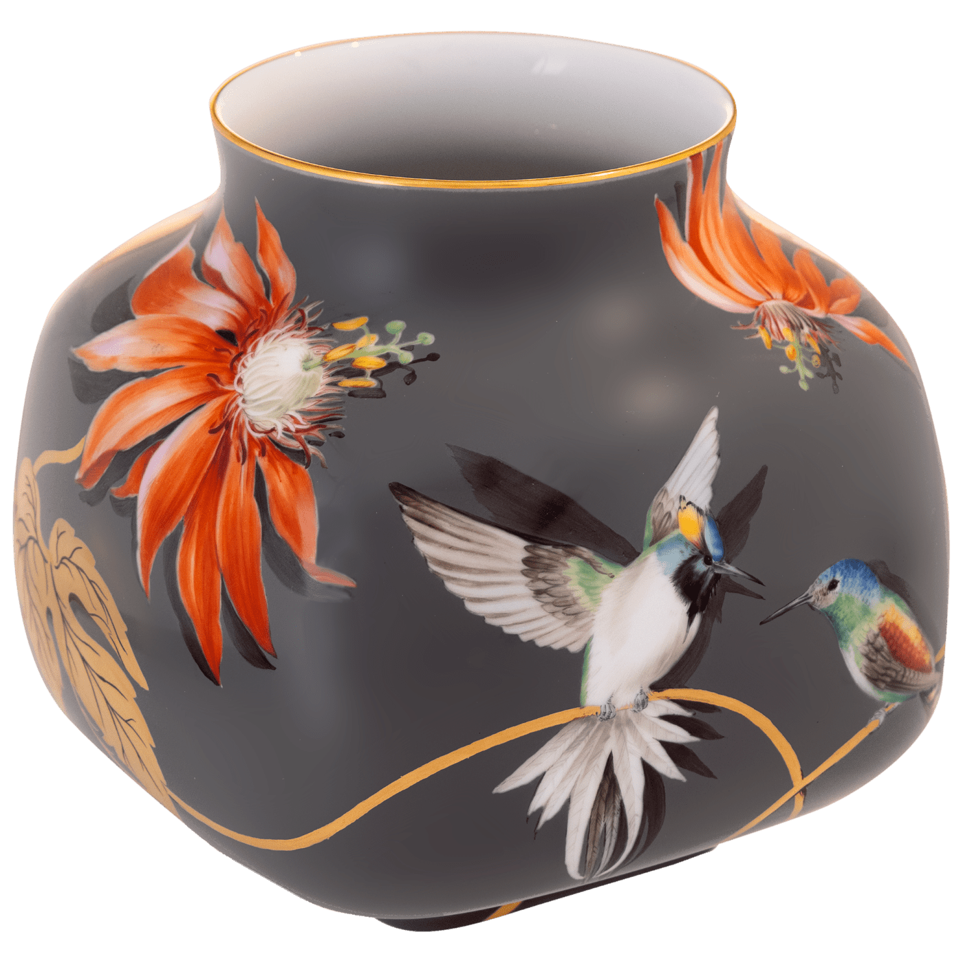 Vase, Passionsblume & Kolibris, H 17,5 cm | Meissen Limitierte Meisterwerke 617884 - 50572 - Meissen Weimar