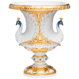 Vase Pfau Weiß und Gold H 36 cm | Meissen Limitierte Meisterwerke