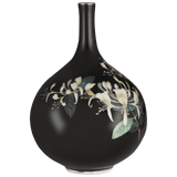 Vase Pure Harmonie, Schwarz mit weißen Blüten, H 13,6 cm, limitiert | Meissen Limitierte Meisterwerke