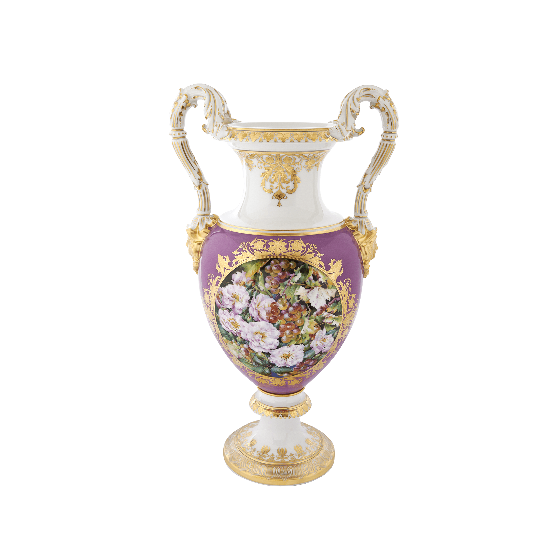 Vase Reiche Blumen - und Fruchtmalerei, H 52 cm | Meissen Limitierte Meisterwerke 254684 - 50m37 - Meissen Weimar