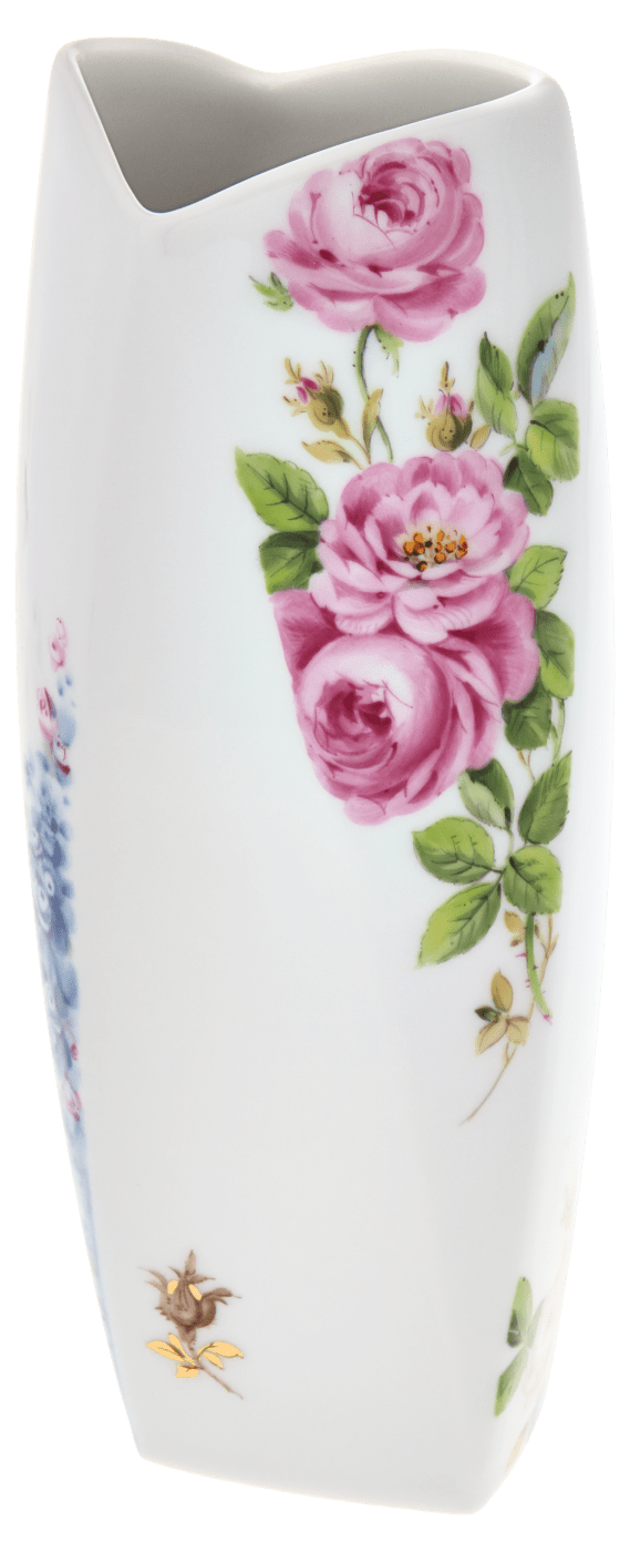 Vase, Rosendekore,bunt und gold, H 19 cm | Meissen Vasen Kollektion 131190 - 50291 - Meissen Weimar