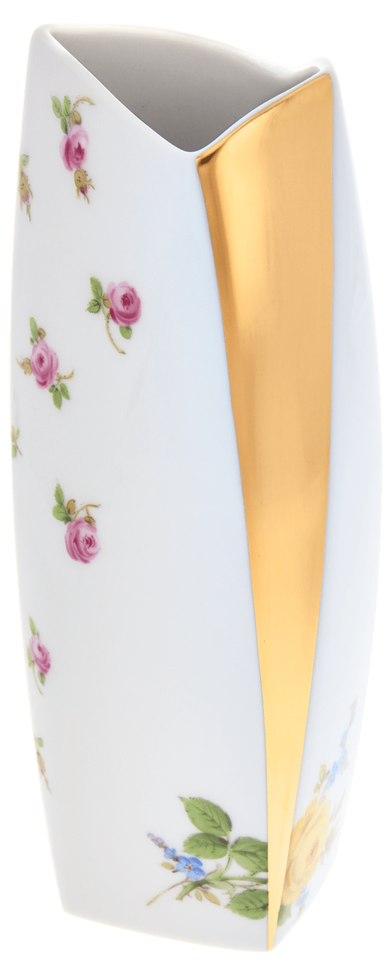 Vase, Rosendekore,bunt und gold, H 19 cm | Meissen Vasen Kollektion 131190 - 50291 - Meissen Weimar