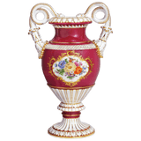 Vase Rot mit Blumenbukett, Höhe 39 cm | Meissen Exklusiv-Kollektion