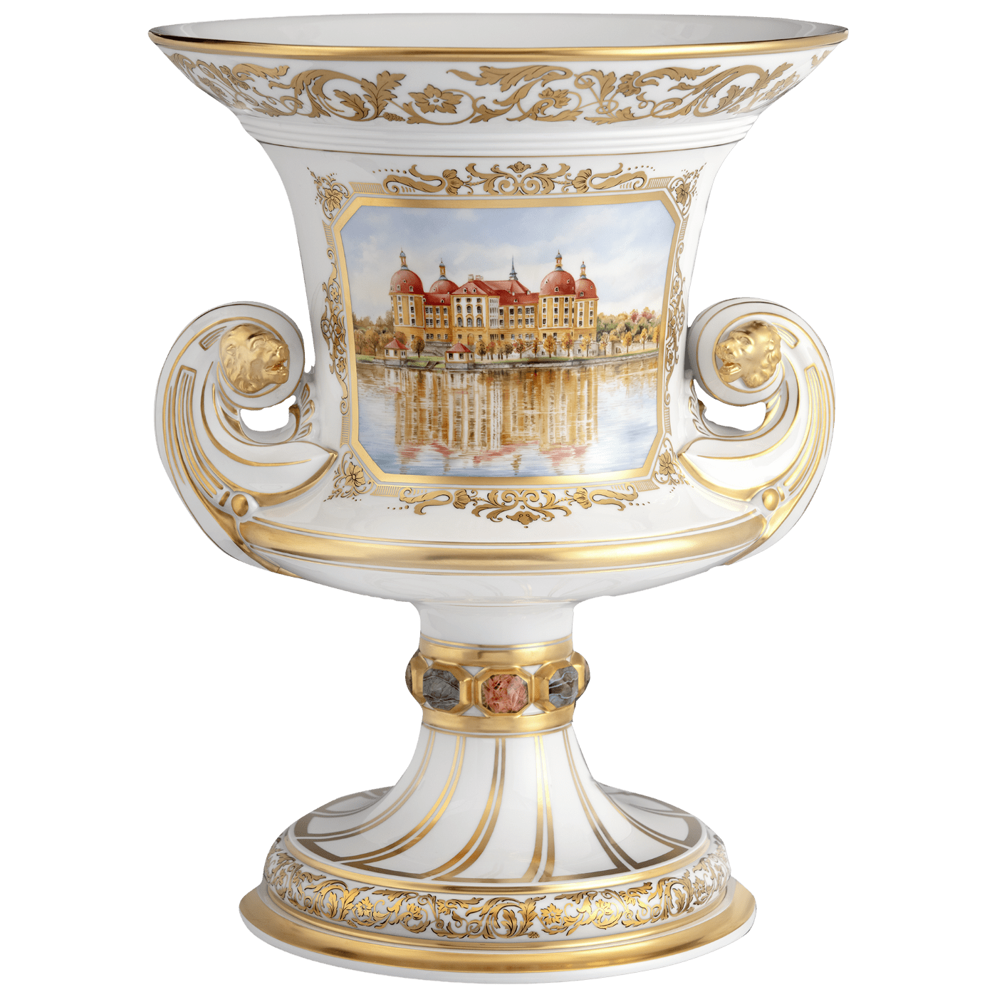 Vase Schloss Moritzburg, H 48,3 cm, Porzellan | Meissen Großer Ausschnitt 934062 - 50m21 - Meissen Weimar