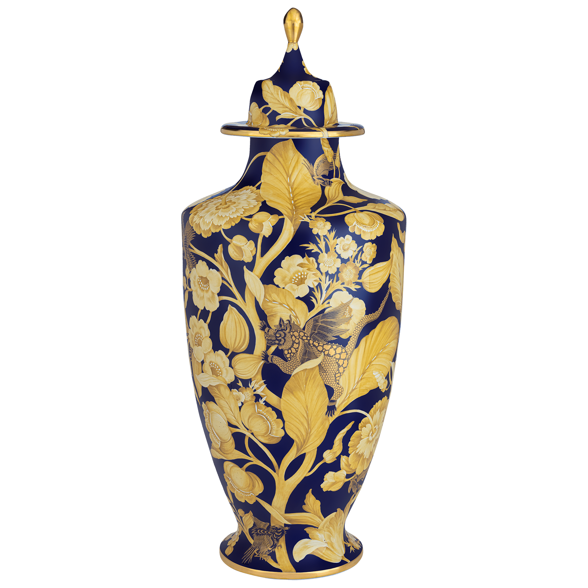 Vase Secret Garden, kobaltblau - gold, H 102 cm | Meissen Exklusiv - Kollektion 619880 - 51a50 - Meissen Weimar