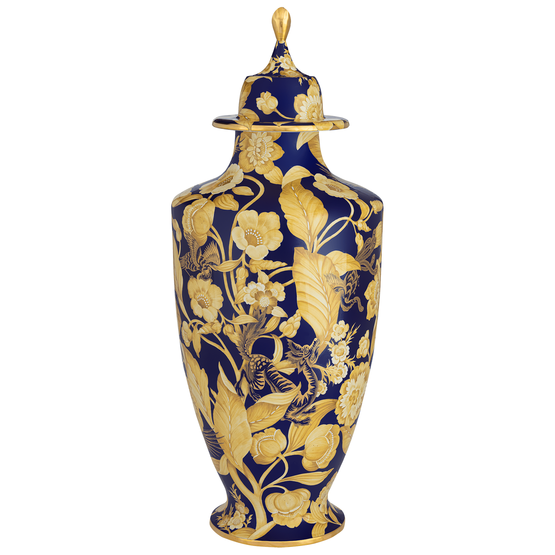 Vase Secret Garden, kobaltblau - gold, H 102 cm | Meissen Exklusiv - Kollektion 619880 - 51a50 - Meissen Weimar