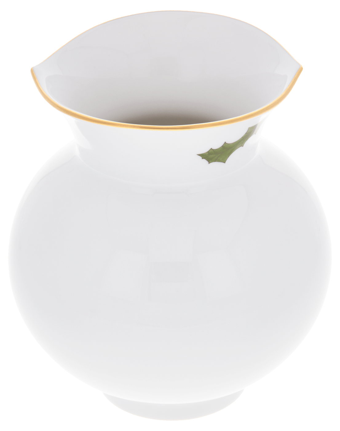 Vase Stechpalme mit Goldrand, H 13,5 cm | Meissen Wellenspiel Pur 700291 - 50141 - Meissen Weimar