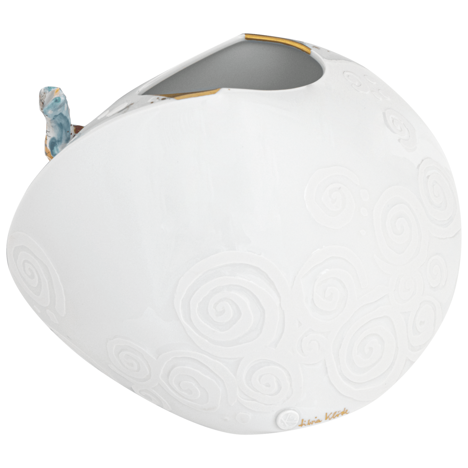 Vase Steinform mit 3D - Echse, H 17 cm, Unikat | Meissen Unikate 63c061 - u6437 - Meissen Weimar