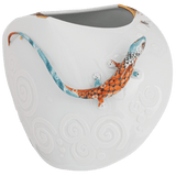 Vase Steinform mit 3D-Echse, H 17 cm, Unikat | Meissen Unikate