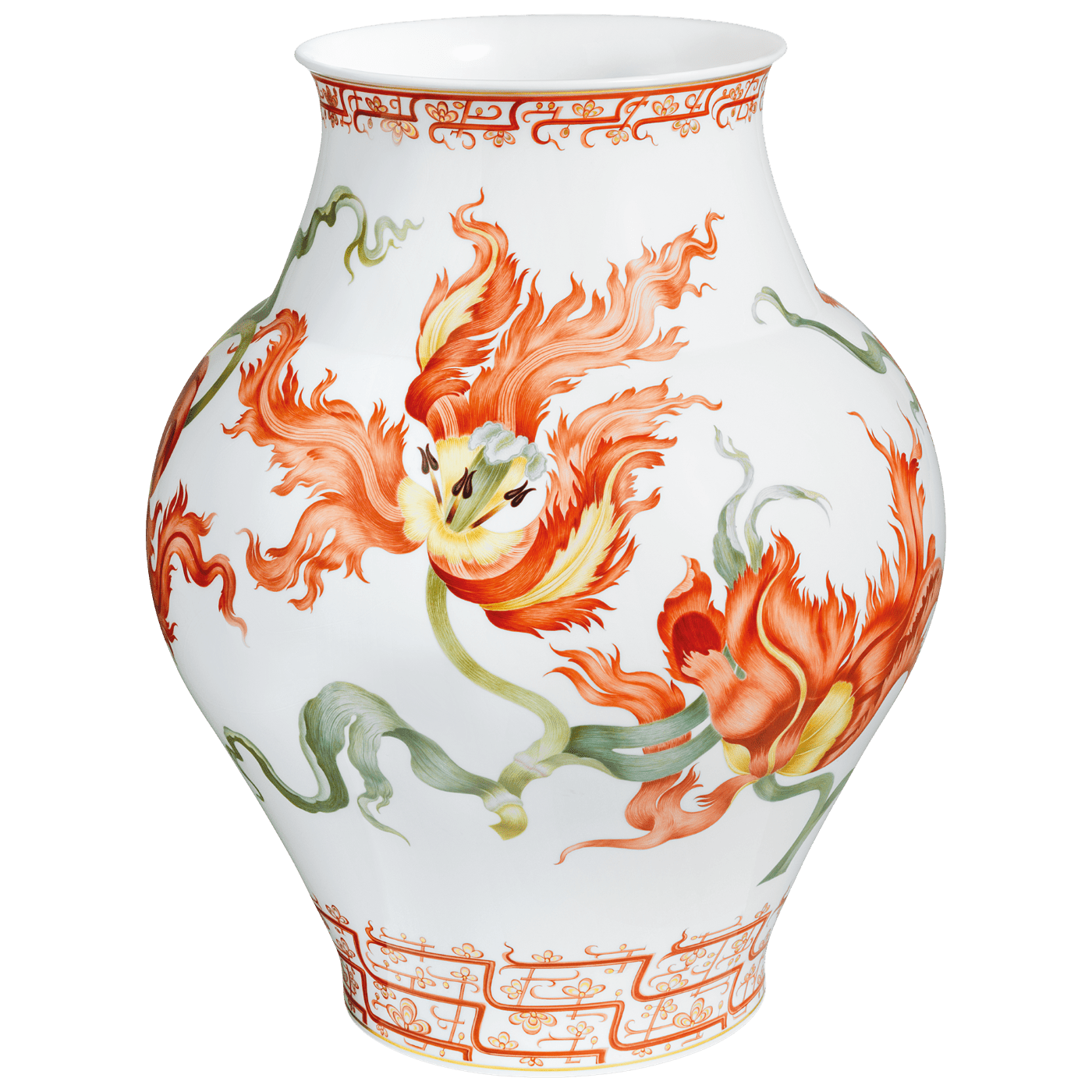 Vase Stilisierte Papageitulpen, Porzellan, H 44 cm | Meissen Exklusiv - Kollektion 601880 - 50443 - Meissen Weimar