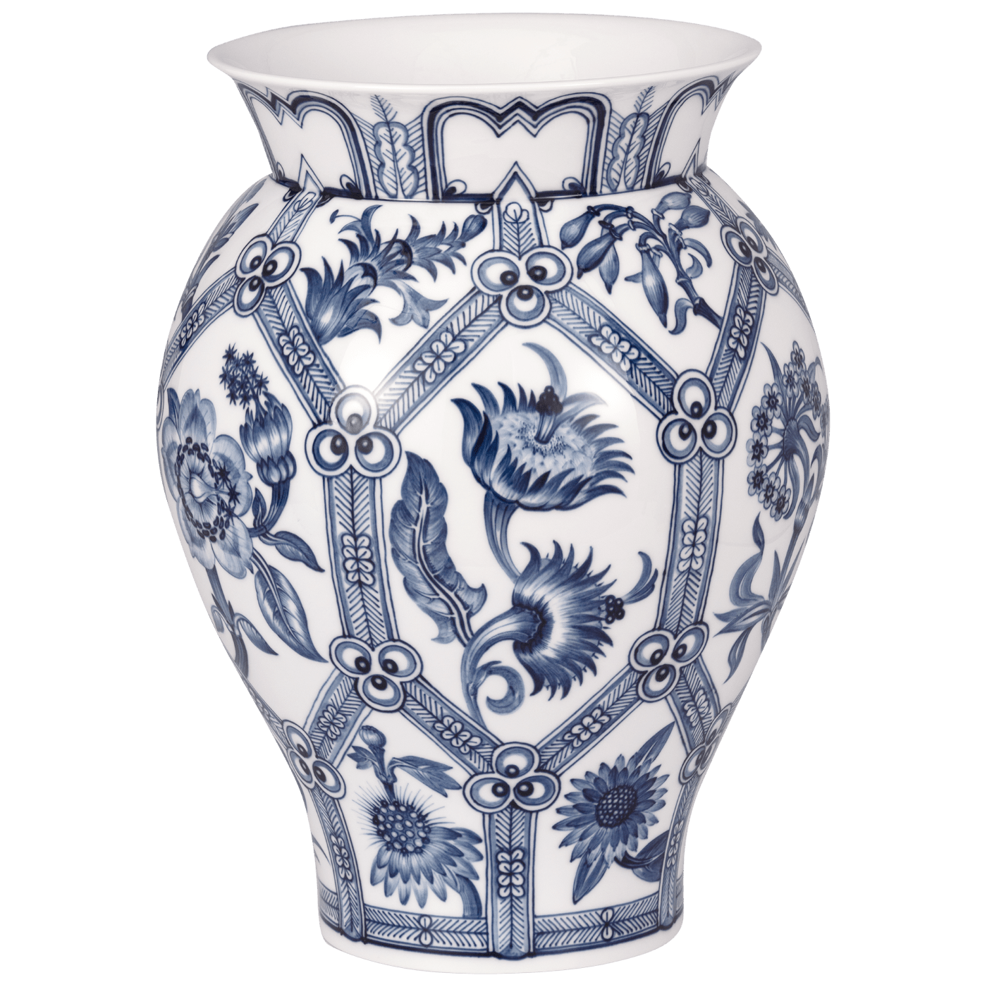 Vase, Stylised Flower Painting, H 40 cm, Limitiert | Meissen Limited Edition 817884 - 50394 - Meissen Weimar