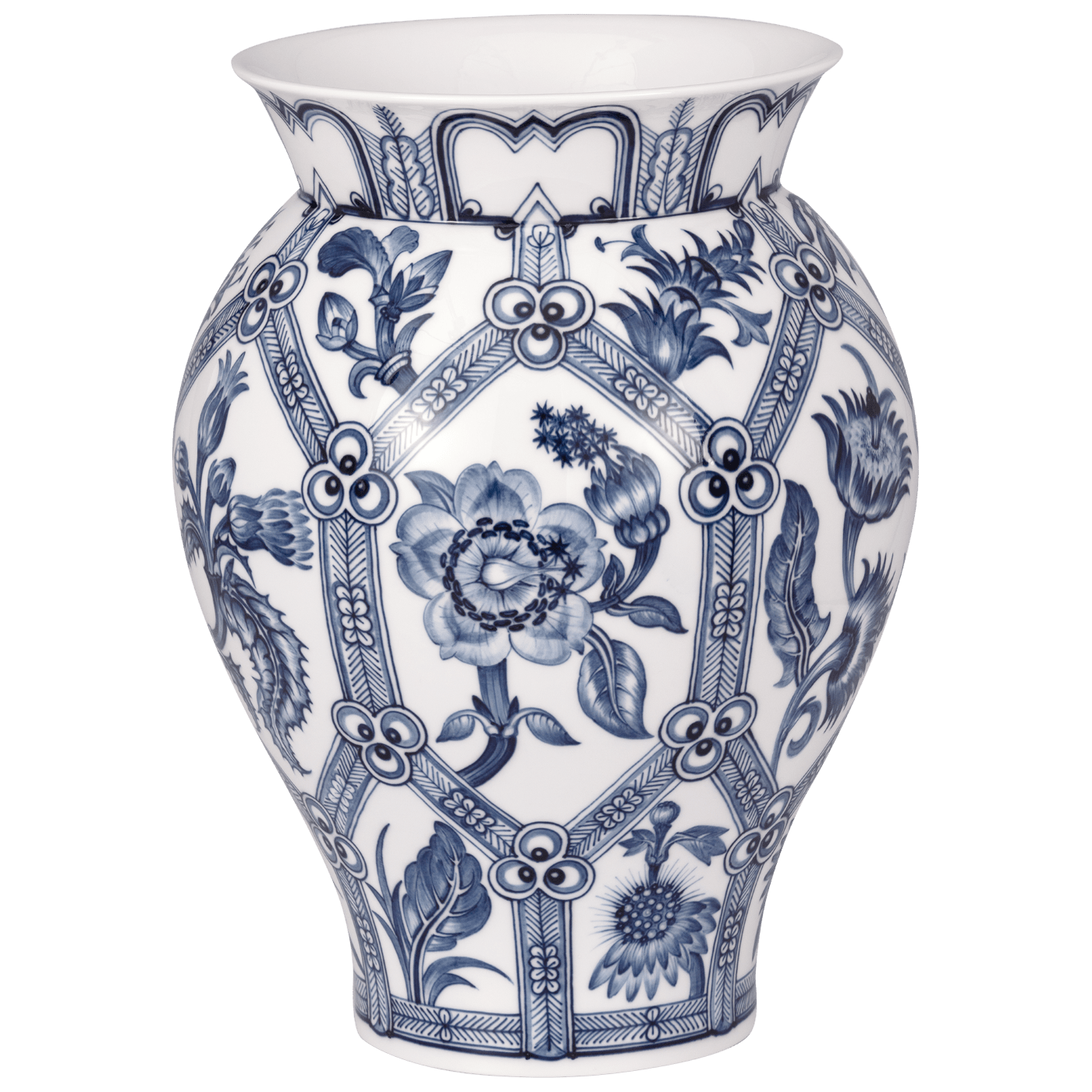 Vase, Stylised Flower Painting, H 40 cm, Limitiert | Meissen Limited Edition 817884 - 50394 - Meissen Weimar