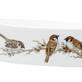 Vase, Vogelmalerei, 4 Feldsperlinge auf Weidenzweig, H 5,5 cm | Meissen Vasen Kollektion