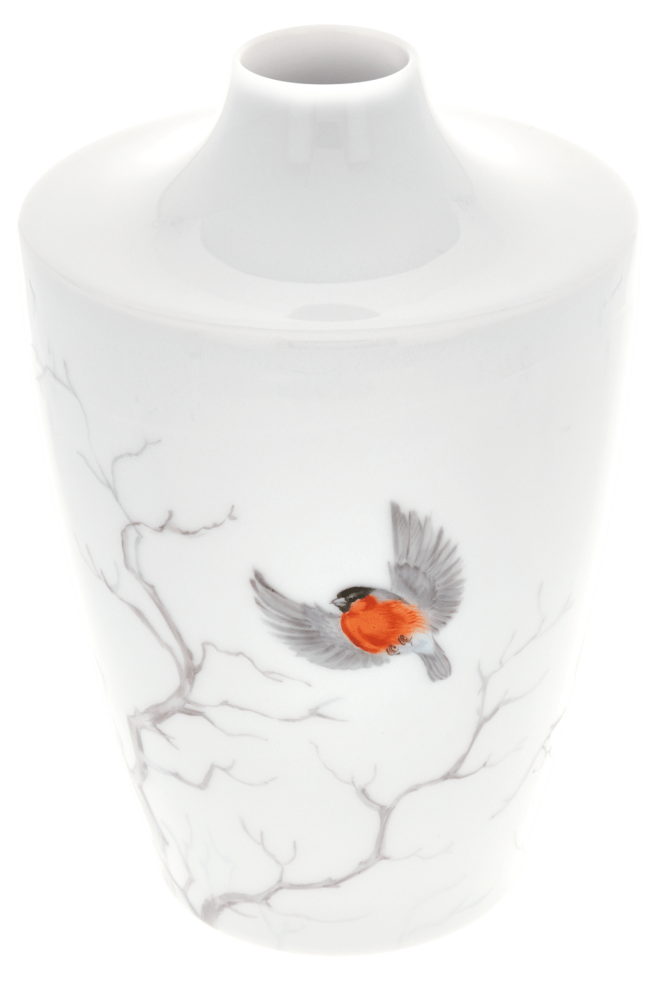 Vase Vogelmalerei Gimpel - Schar, H 18 cm | Meissen Cosmopolitan 26c023 - 50531 - Meissen Weimar