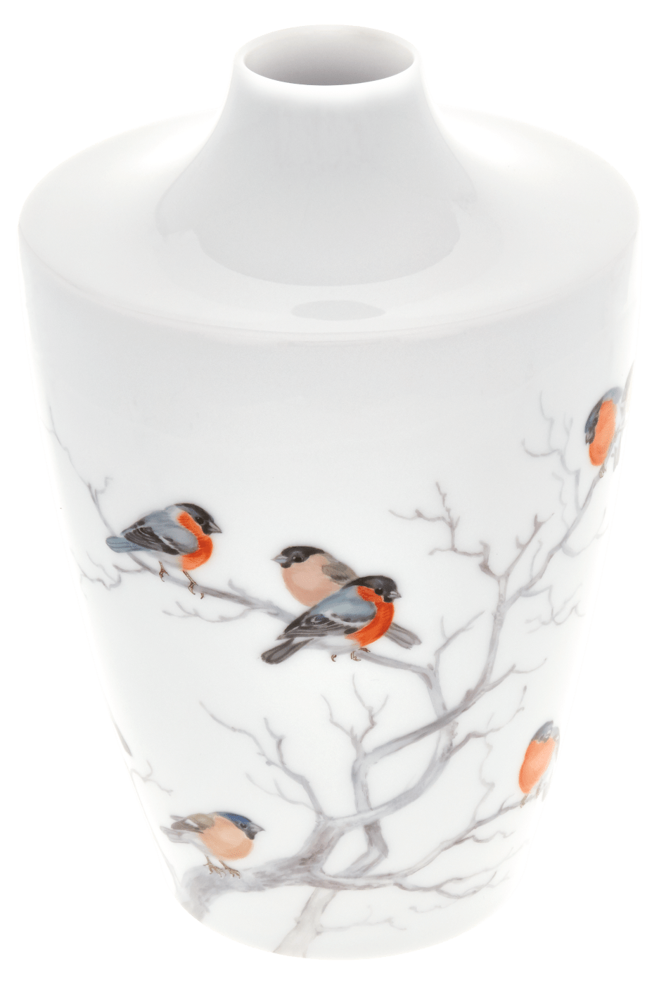 Vase Vogelmalerei Gimpel - Schar, H 18 cm | Meissen Cosmopolitan 26c023 - 50531 - Meissen Weimar
