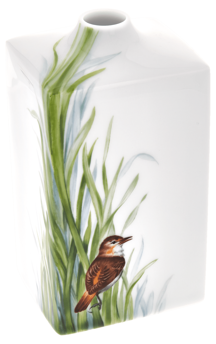 Vase, Vogelmalerei Rohrsänger, H 15,5 cm | Meissen Cosmopolitan 26c024 - 50193 - Meissen Weimar