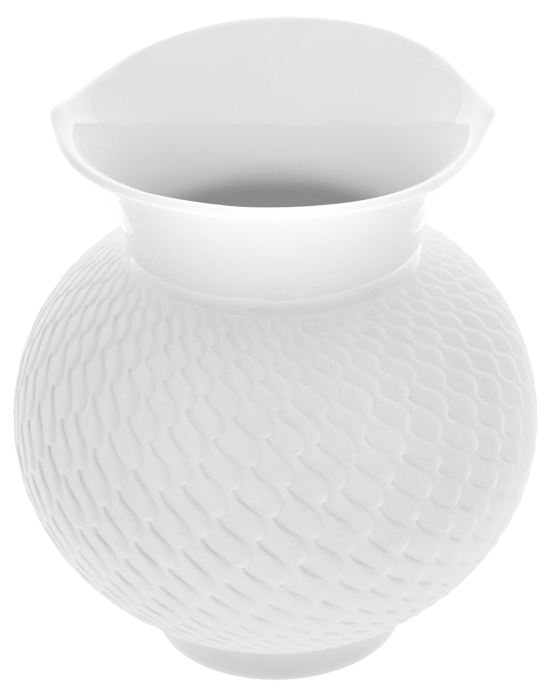 Vase Weiß H 13,5 cm | Meissen Wellenspiel Relief 860101 - 50142 - Meissen Weimar