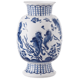 Vase Weiß mit Seepferdchen Motiv, H 35,5 cm | Meissen Limitierte Meisterwerke