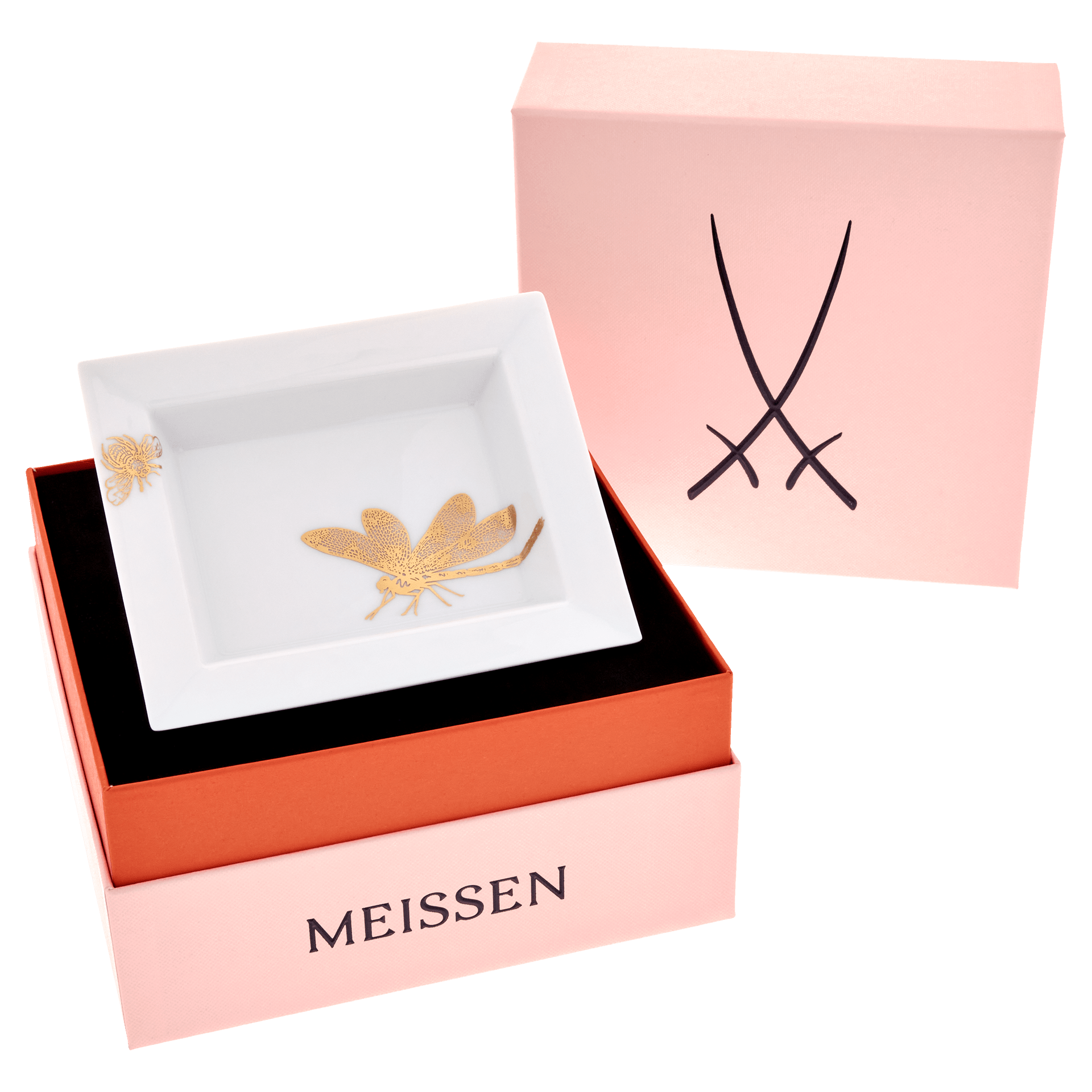 Vide - Poche, Meissen - Schale klein, Goldschmetterling,12,3 x 10 cm | Meissen Kollektion Flying Wonders 79A369 - 53268 - Meissen Weimar