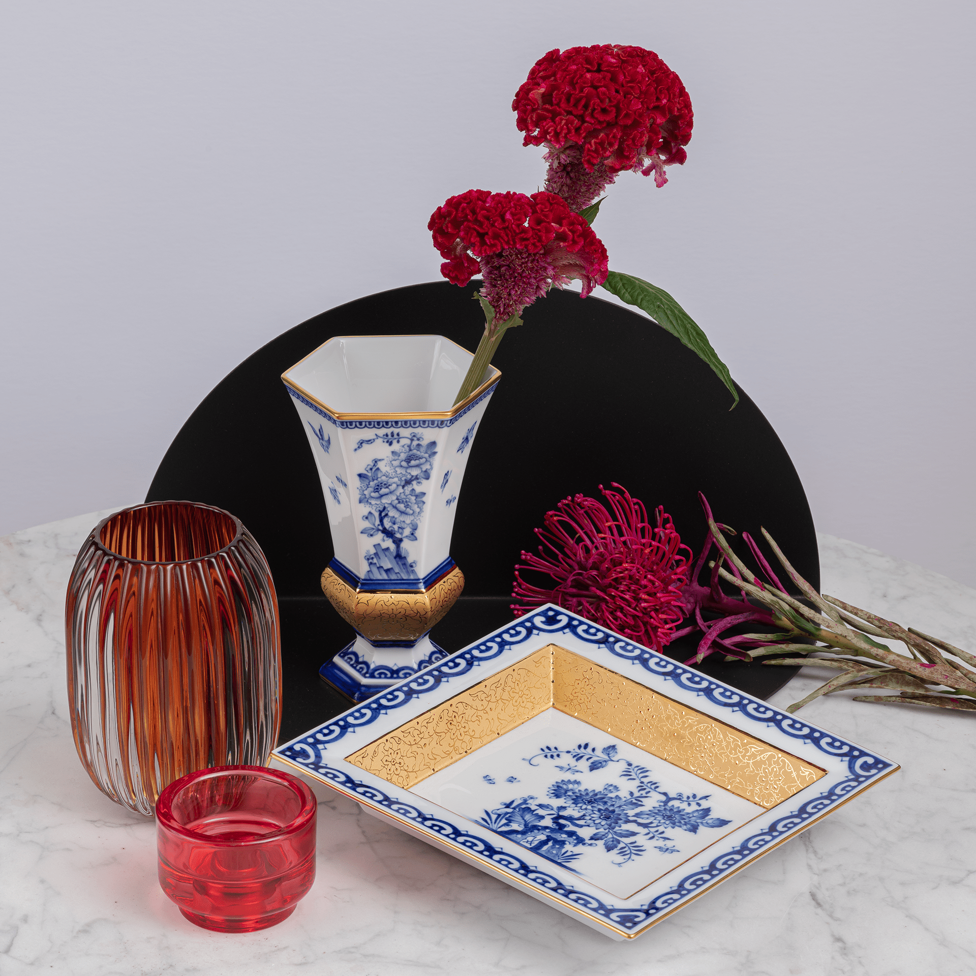 Vide - Poches - Schale 21x18,5 cm, blaue Malerei "Indische Blumenmalerei" | Meissen Kollektion Johann Jakob Irminger 82A984 - 53274 - Meissen Weimar
