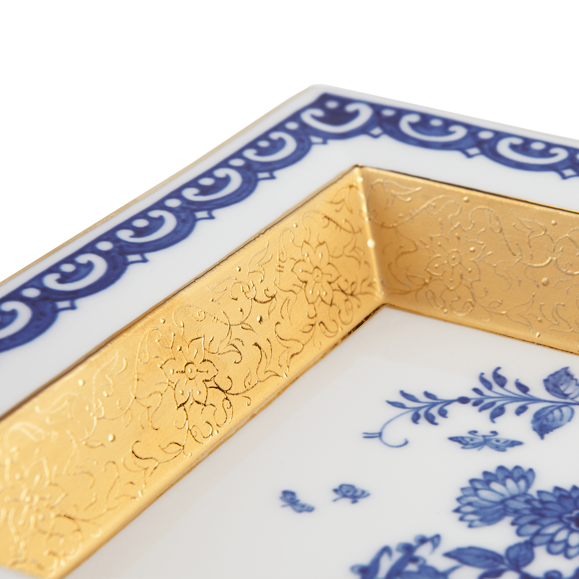 Vide - Poches - Schale 21x18,5 cm, blaue Malerei "Indische Blumenmalerei" | Meissen Kollektion Johann Jakob Irminger 82A984 - 53274 - Meissen Weimar