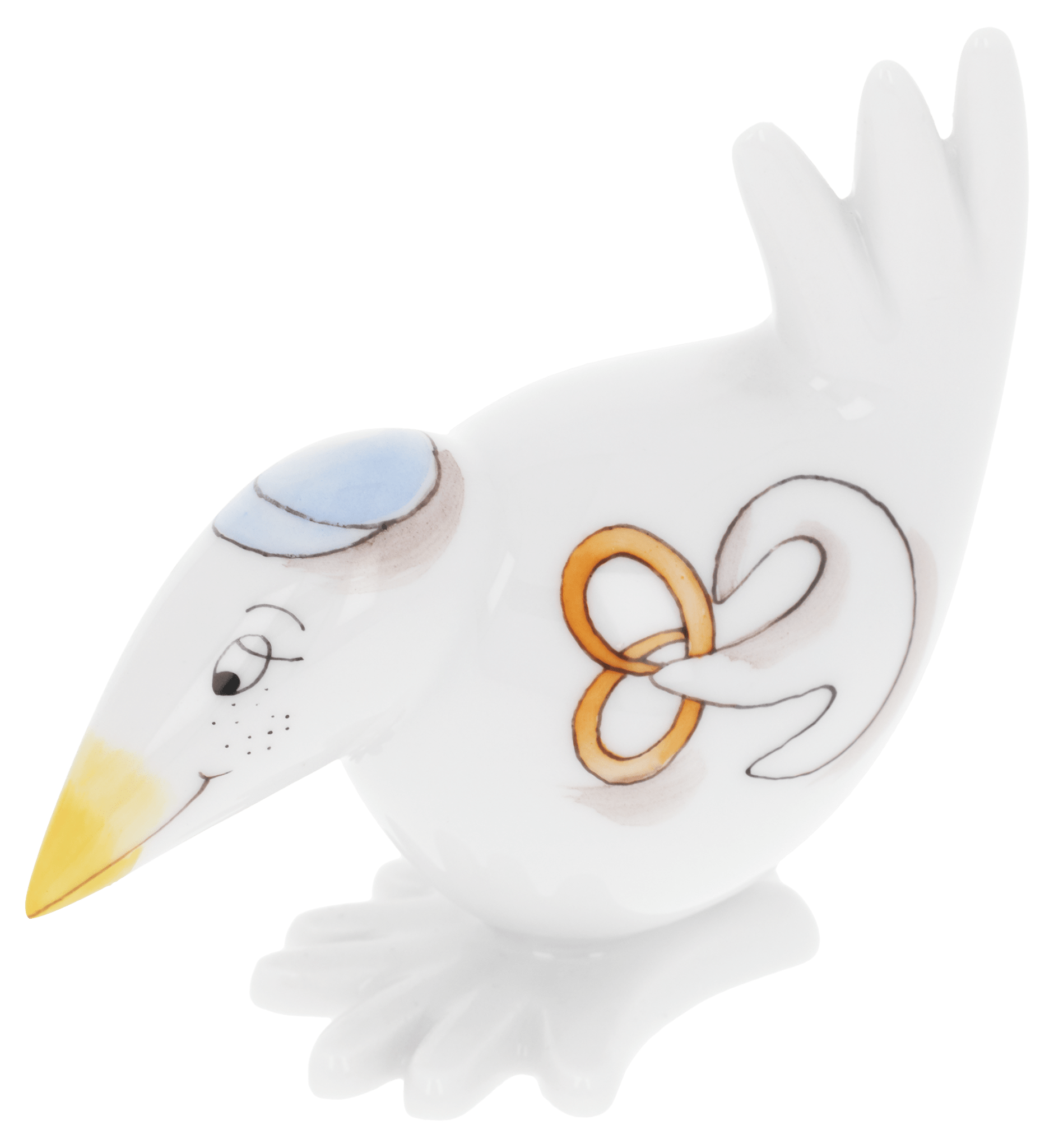Vogel Figur, Spaßvogel Bäcker, H 6,5 cm | Meissen Figuren Individuell 71a206 - 77411 - Meissen Weimar